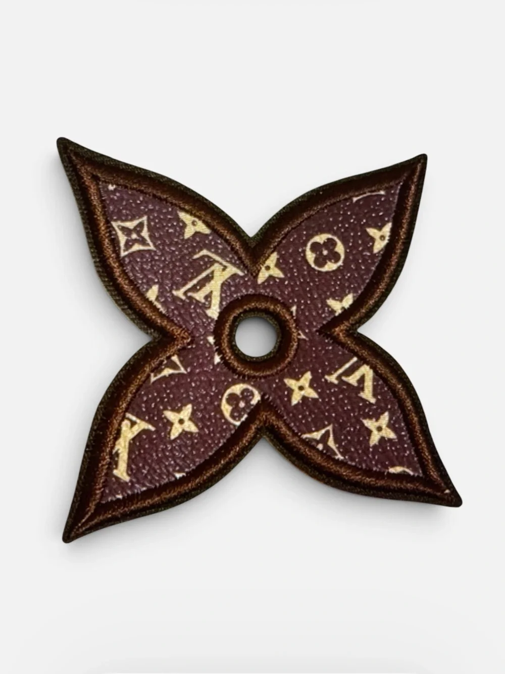 Iron on/ sew on fashion Brown and Gold Monogram Patch Set nwot set of 4